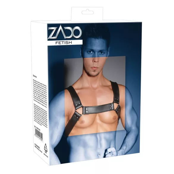 ZADO - arnês de peito em couro - preto