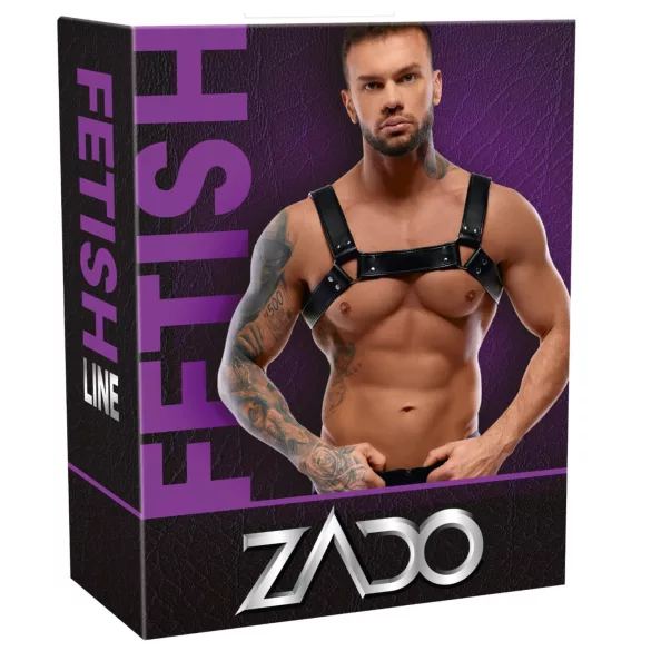 ZADO - arnês de peito em couro - preto