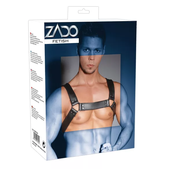 ZADO - arnês de peito em couro - preto