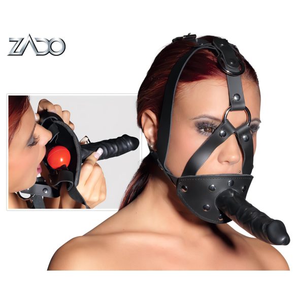 ZADO - ferramenta de couro com dildo (preto)