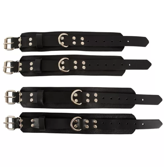 ZADO - kit bondage para cama - couro preto