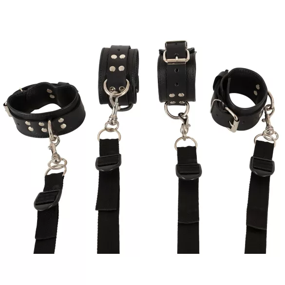 ZADO - kit bondage para cama - couro preto