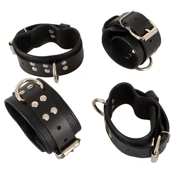 ZADO - kit bondage para cama - couro preto