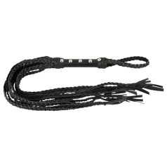 ZADO - Chicote de couro trançado com 9 tiras (preto)