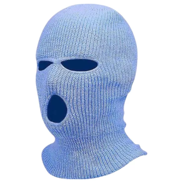 Balaclava - máscara fetiche com 3 aberturas - tricô azul