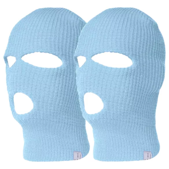 Balaclava - máscara fetiche com 3 aberturas - tricô azul