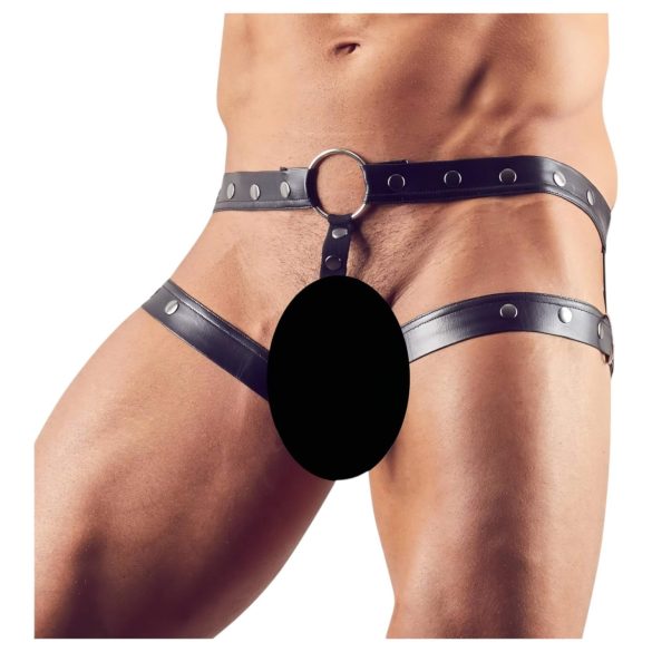 Svenjoyment - Arnês com Anel Peniano (preto) - M/L