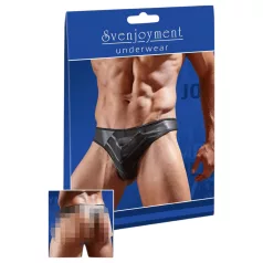 Brilhante - tanga masculino - detalhe transparente - preto