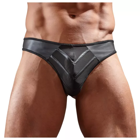 Brilhante - tanga masculino - detalhe transparente - preto - M