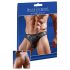 Tanga masculina brilhante com detalhe transparente (preto) - XL