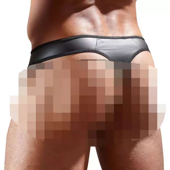 Brilhante - tanga masculino - detalhe transparente - preto - XL