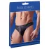Svenjoyment - tanga masculino brilhante com zíper e strass - preto - M