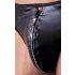 Svenjoyment - tanga masculino brilhante com zíper e strass - preto - M