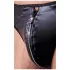 Svenjoyment - tanga masculino brilhante com zíper e strass - preto - M