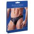 Svenjoyment - Tanga Masculina Brilhante com Strass e Zíper (Preto) - XL