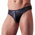 Svenjoyment - Tanga Masculina Brilhante com Strass e Zíper (Preto) - XL
