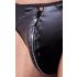 Svenjoyment - Tanga Masculina Brilhante com Strass e Zíper (Preto) - 2XL