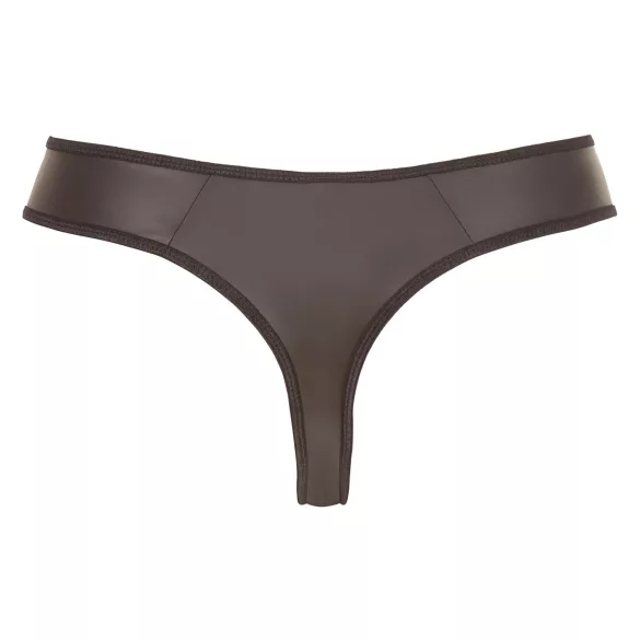 Svenjoyment - tanga masculino brilhante com zíper e strass - preto - 2XL