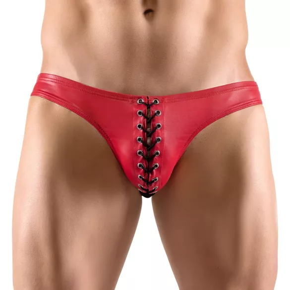 Svenjoyment - cueca masculina com cadarço preto - detalhe vermelho - M