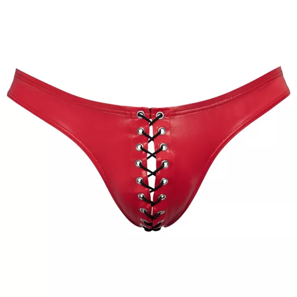 Svenjoyment - cueca masculina com cadarço preto - detalhe vermelho - M