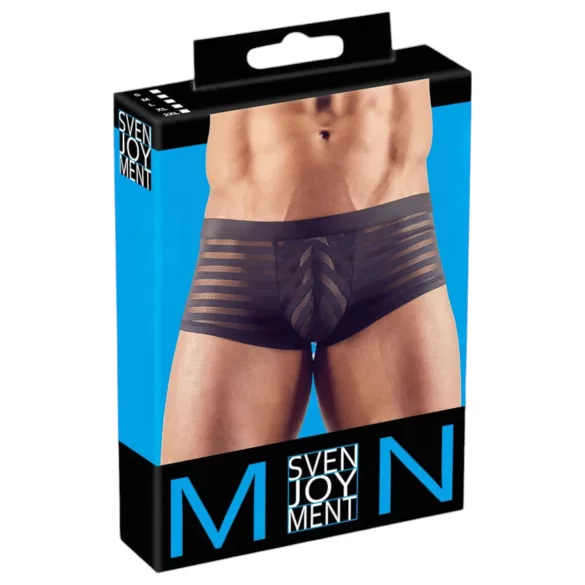 Boxer masculino transparente listrado - preto - M