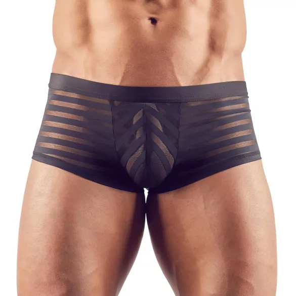 Boxer masculino transparente listrado - preto - XXL