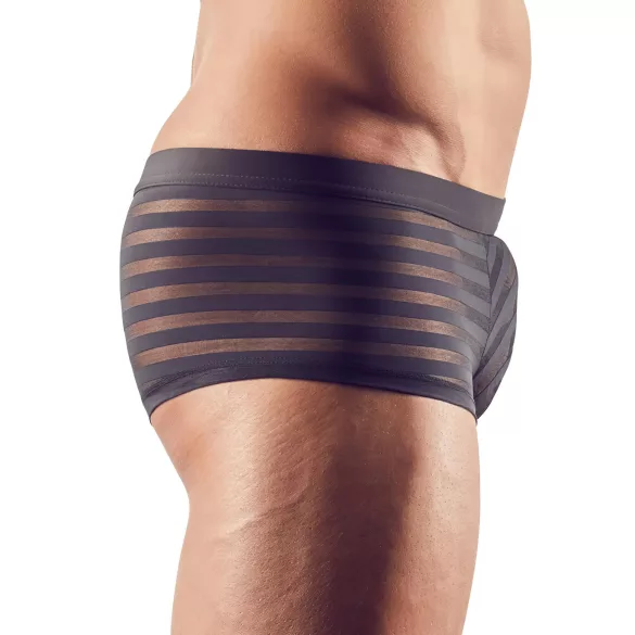 Boxer masculino transparente listrado - preto - XXL