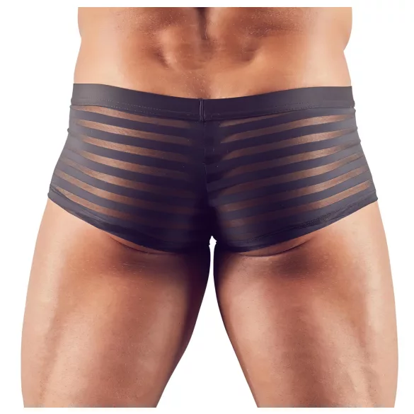 Boxer masculino transparente listrado - preto - XXL