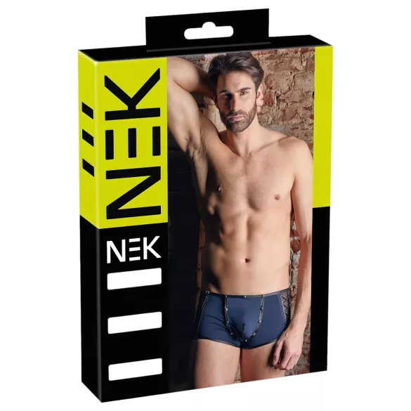 NEK - cueca boxer masculina - renda com cadarço - preto e azul