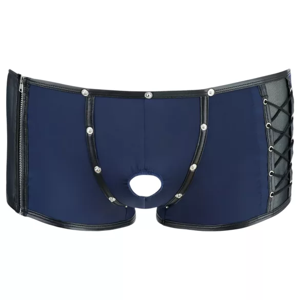 NEK - cueca boxer masculina - renda com cadarço - preto e azul