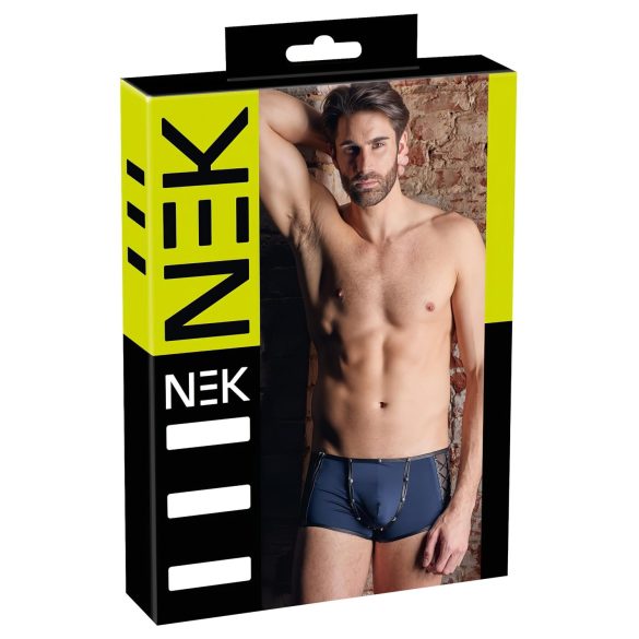 NEK - Boxer Azul com Cordão Preto e Detalhes em Tela - M