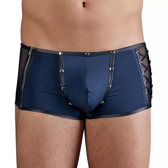 NEK - cueca boxer masculina - renda com cadarço - preto e azul - L