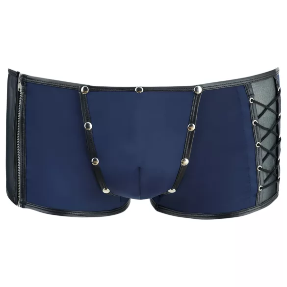 NEK - cueca boxer masculina - renda com cadarço - preto e azul - L
