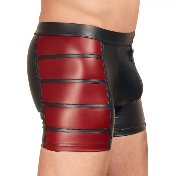 NEK - cueca boxer com zíper - detalhe vermelho lateral - preta