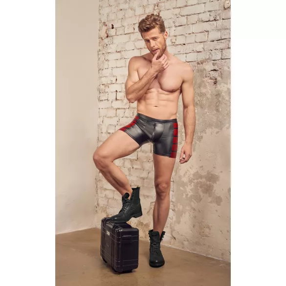 NEK - cueca boxer com zíper - detalhe vermelho lateral - preta