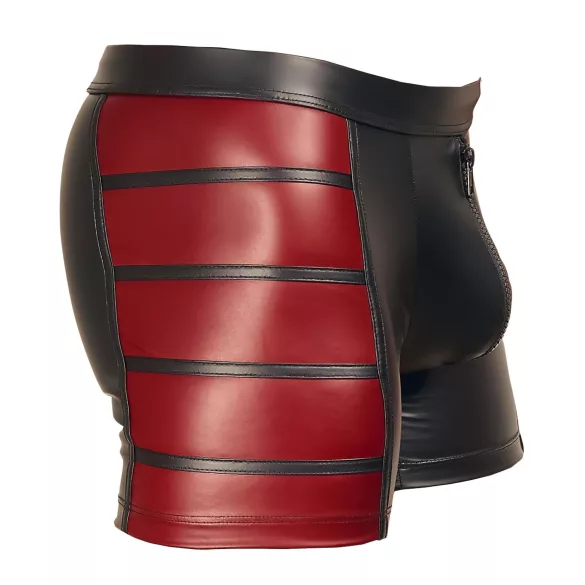 NEK - cueca boxer com zíper - detalhe vermelho lateral - preta - XL