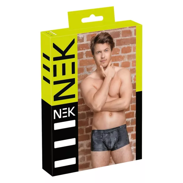 NEK - Boxershort com Padrão de Pele de Cobra (preto)