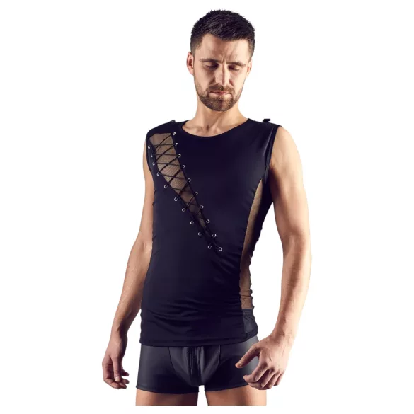 Svenjoyment - top masculino assimétrico com cordão (preto) - M