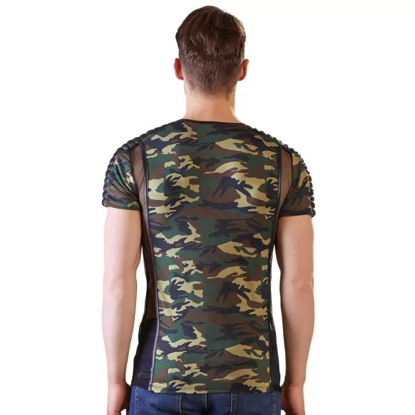 NEK - camiseta masculina camuflada (verde-marrom)