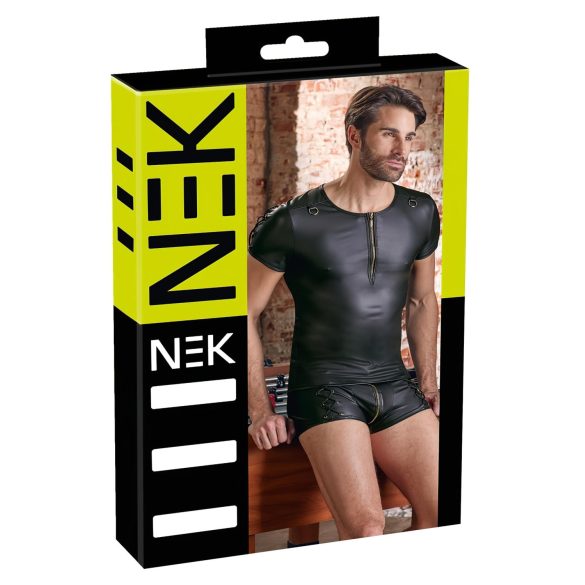NEK - camiseta masculina fosca com mangas curtas (preta) - 2XL