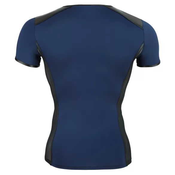 NEK - camisa masculina sexy com cordão e renda preta - azul