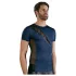 NEK - camisa masculina sexy com cordão e renda preta - azul