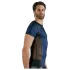 NEK - camisa masculina sexy com cordão e renda preta - azul
