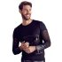 NEK - Camiseta Masculina Transpassada de Manga Longa (Preta) - M