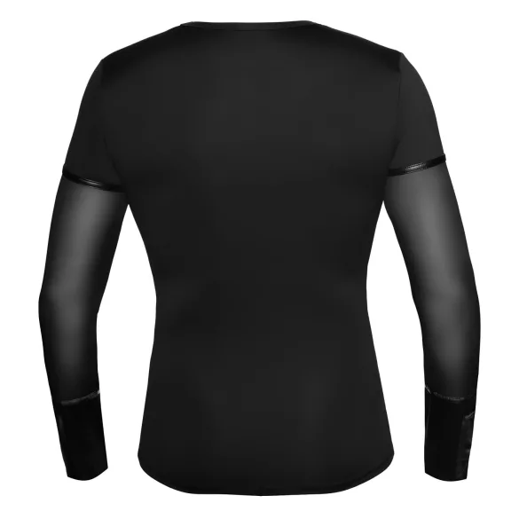 NEK - camiseta masculina manga longa com alças cruzadas (preto) - XL