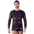 NEK - Camiseta Masculina Transpassada de Manga Longa (Preta) - XL