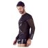 NEK - Camiseta Masculina Transpassada de Manga Longa (Preta) - XL