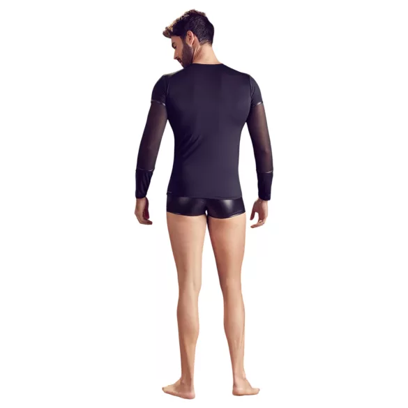 NEK - camiseta masculina manga longa com alças cruzadas (preto) - XL