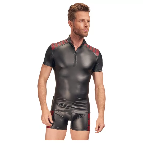 NEK - jaqueta masculina com zíper - detalhe vermelho - preta - L