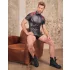 NEK - jaqueta masculina com zíper - detalhe vermelho - preta - L